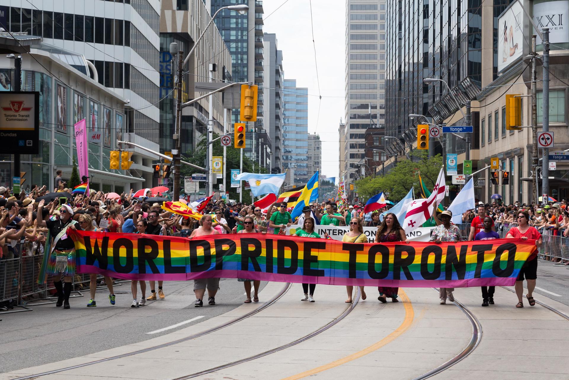 Parade participants in Toronto World Pride