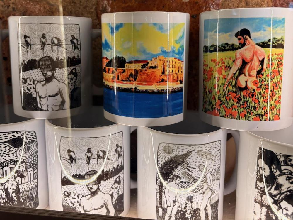 The space is filled with art, poetry and prints - all for sale.