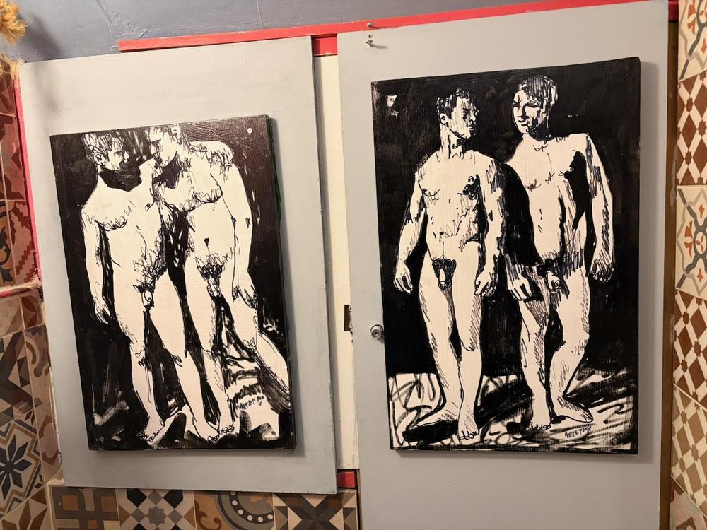 Browse queer-themed art between cappuccinos